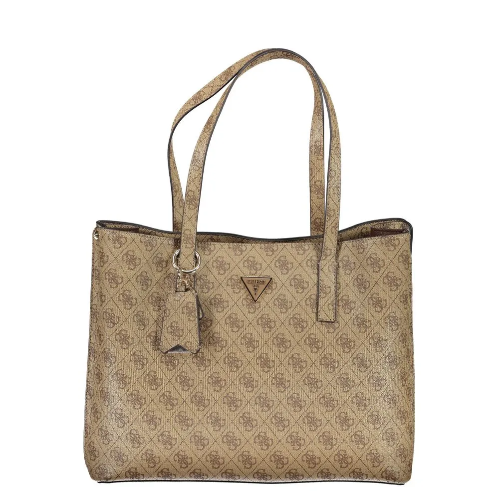 Beige Polyethylene Handbag sold by Louxly