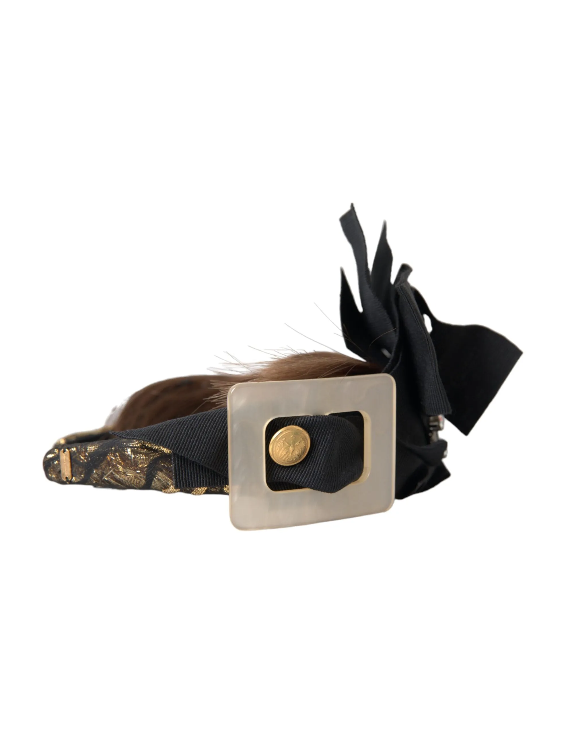 Black Crystal Button Brown Hair Women Headband Diadem sold by Louxly product image thumbnail 5