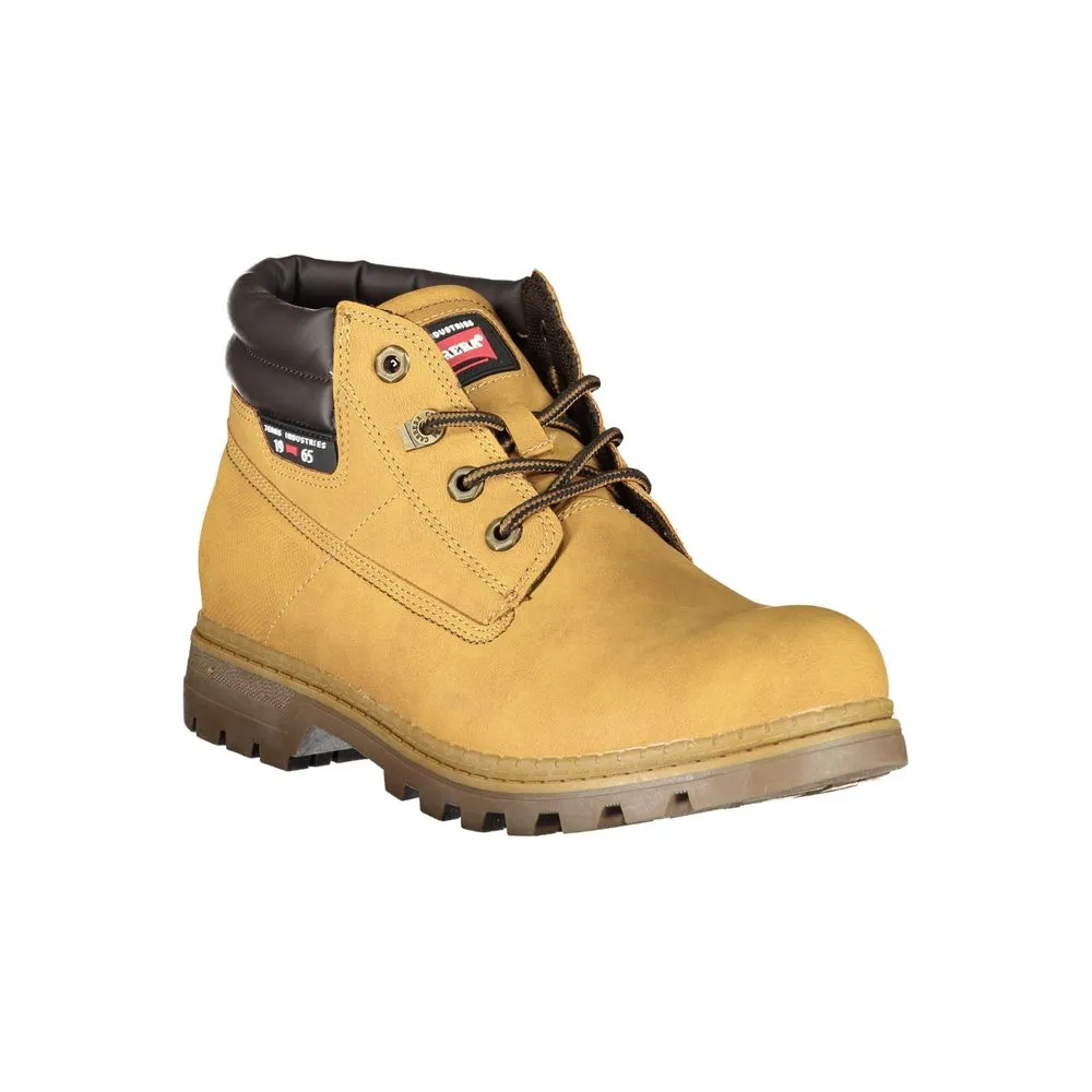 Chic Yellow Lace-Up Boots with Contrast Details sold by Louxly product image thumbnail 2