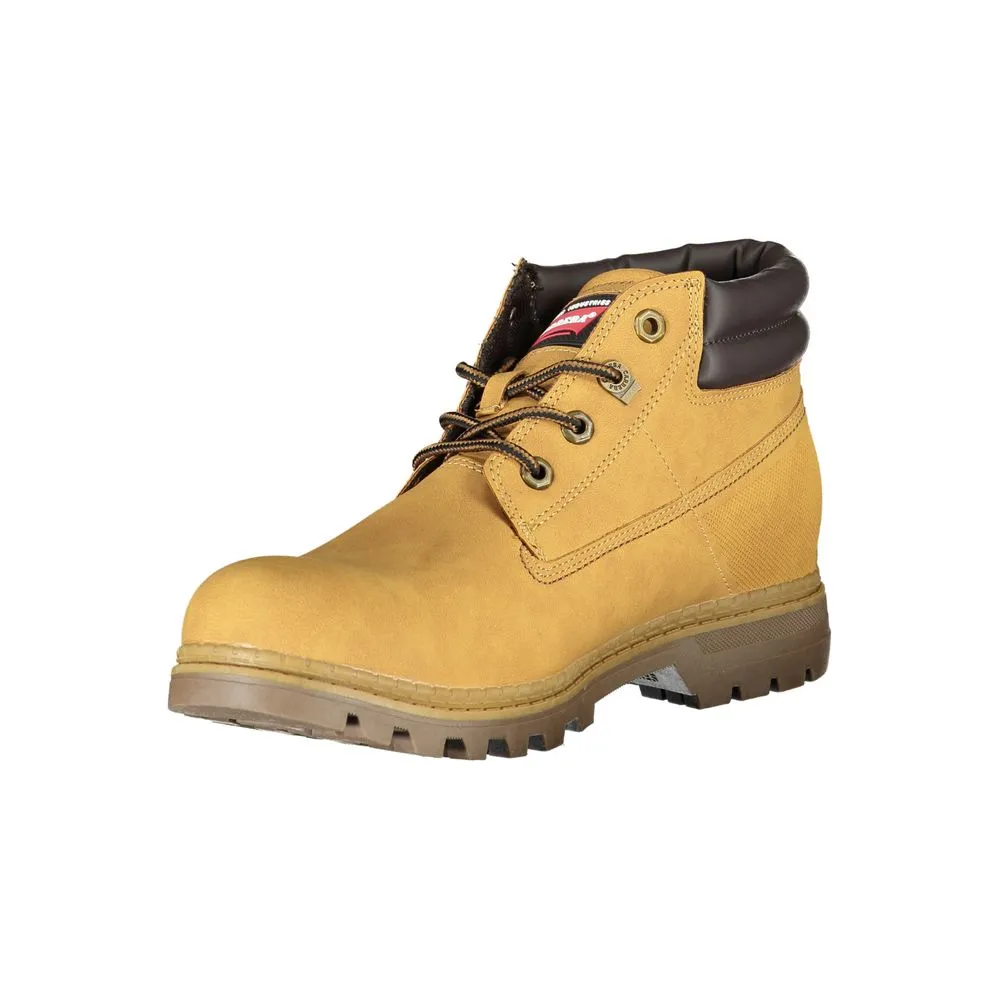 Chic Yellow Lace-Up Boots with Contrast Details sold by Louxly product image thumbnail 3