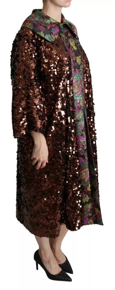 Multicolor Sequined Long Coat Jaquard Jacket sold by Louxly product image thumbnail 5