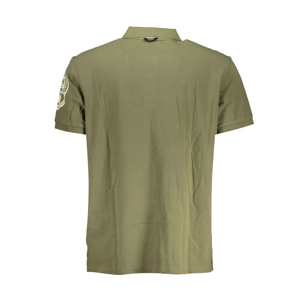 Elegant Green Cotton Polo with Contrast Details sold by Louxly product image thumbnail 2