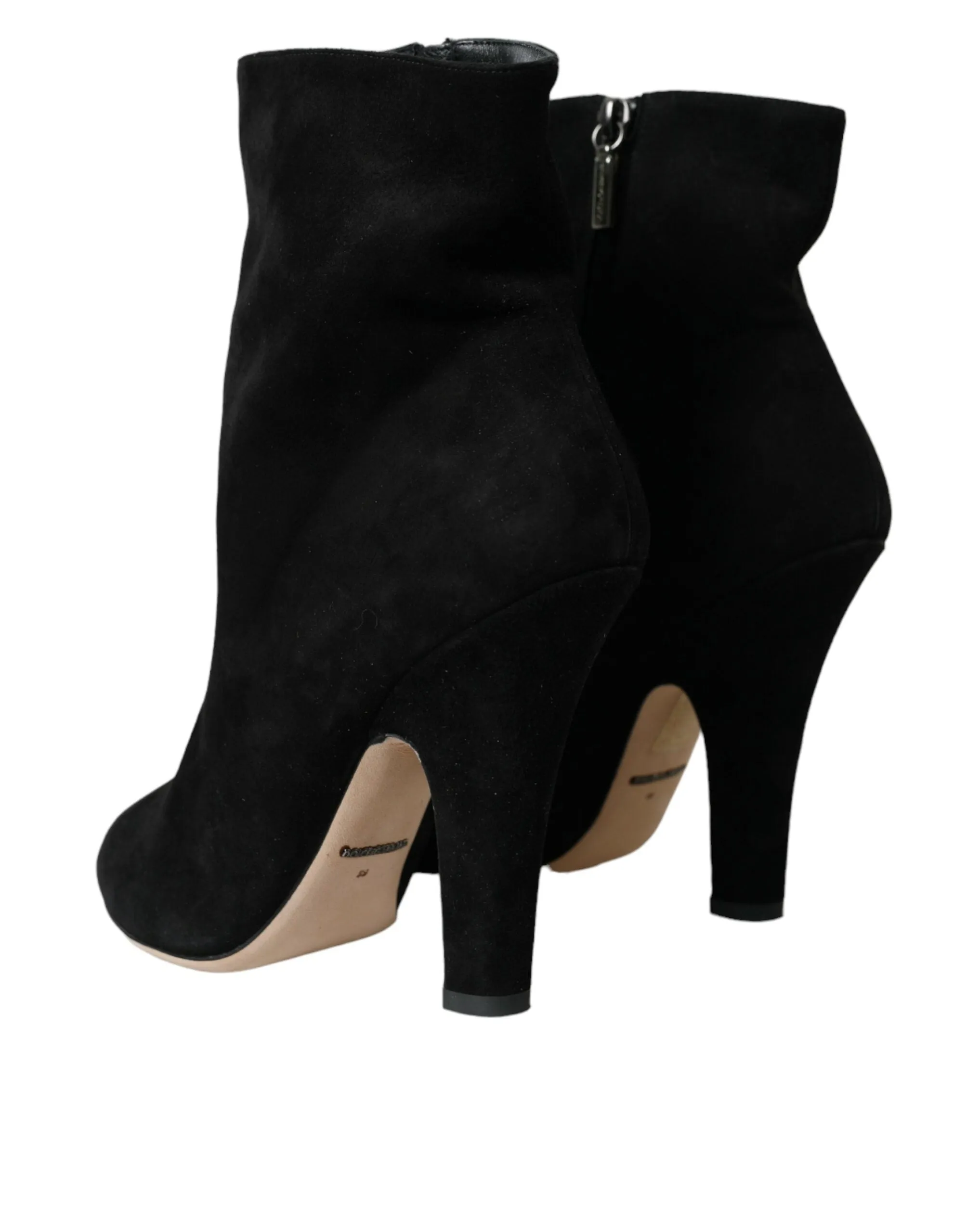 Black Suede Leather Ankle Heels Boots Shoes sold by Louxly product image thumbnail 4