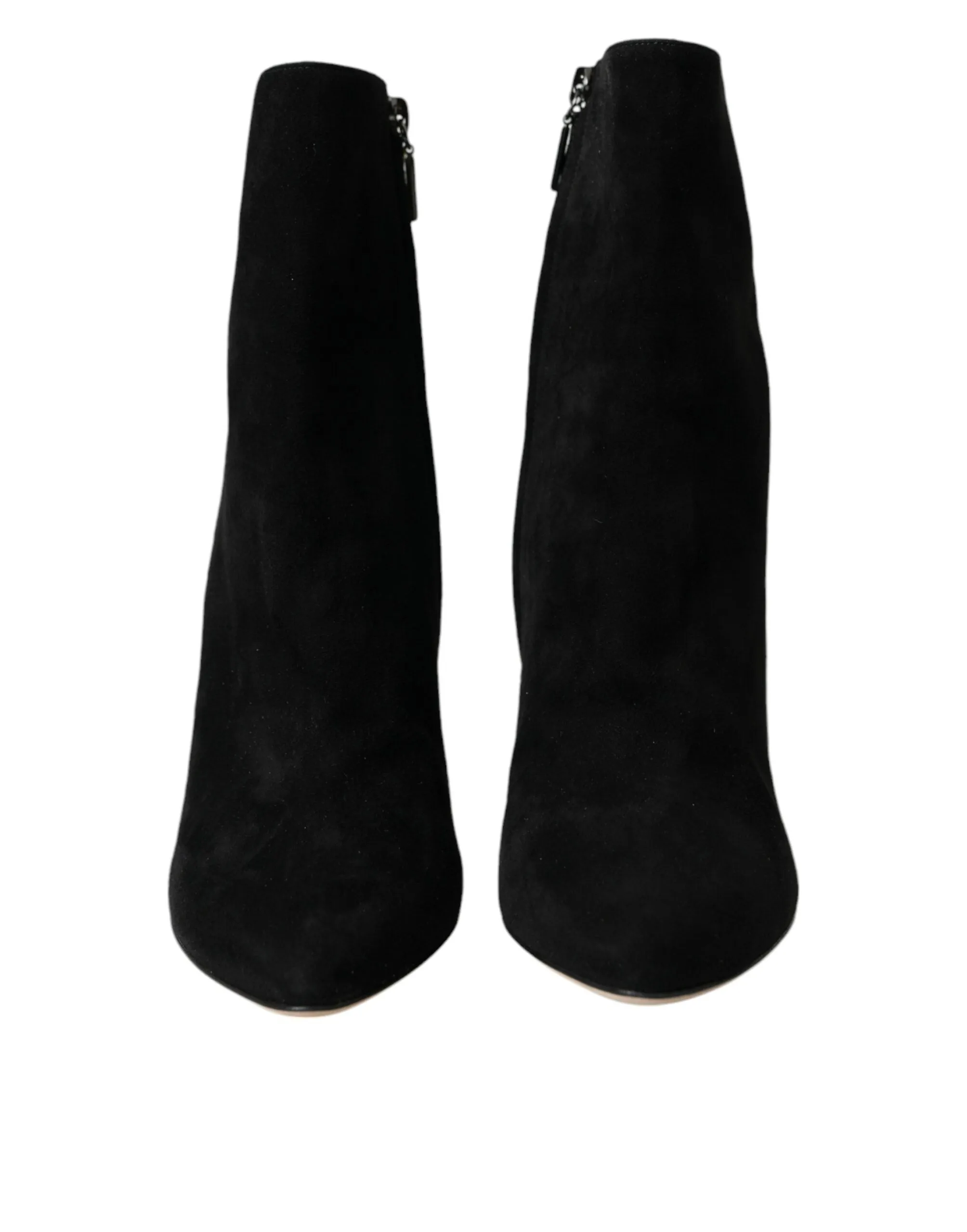 Black Suede Leather Ankle Heels Boots Shoes sold by Louxly product image thumbnail 2