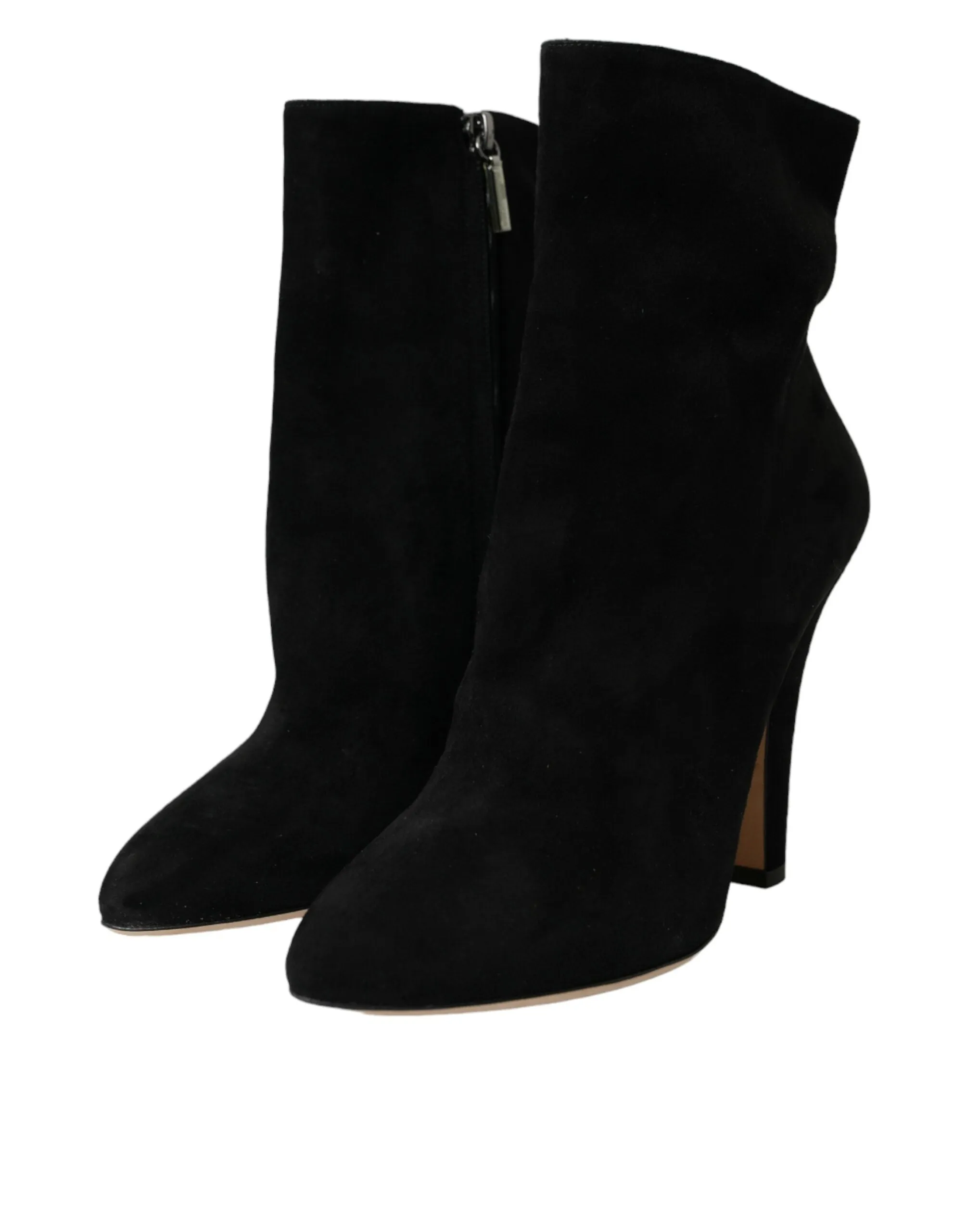 Black Suede Leather Ankle Heels Boots Shoes sold by Louxly product image thumbnail 3