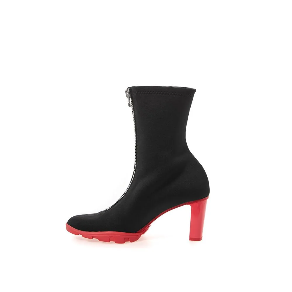 Sleek Neoprene and Leather Black Boots sold by Louxly product image thumbnail 2