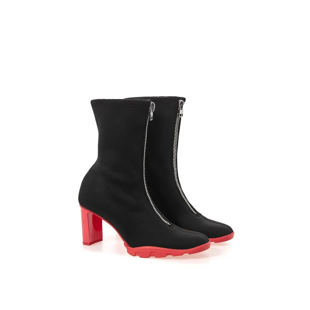 Sleek Neoprene and Leather Black Boots sold by Louxly product image thumbnail 3