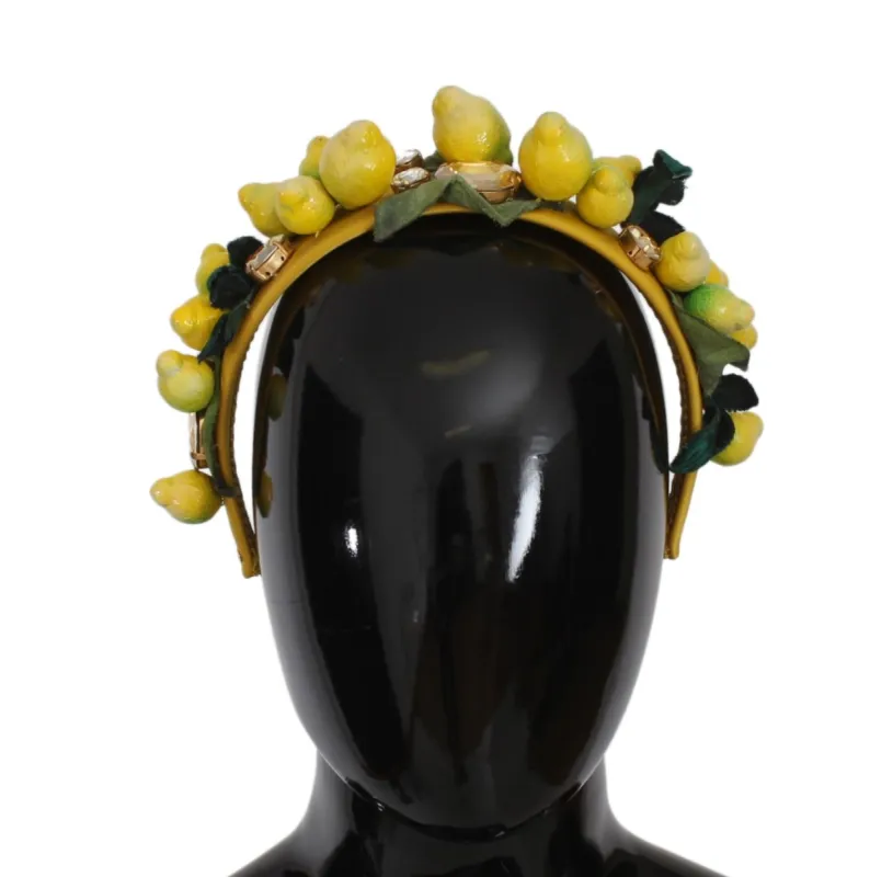 Exquisite Silk Crystal Lemon Headband Diadem sold by Louxly
