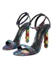 Multicolor Jacquard Crystals Sandals Shoes sold by Louxly