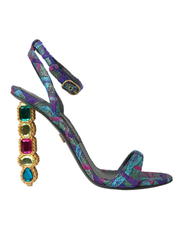 Multicolor Jacquard Crystals Sandals Shoes sold by Louxly