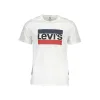 Crisp White Crew Neck Cotton Tee with Logo Print sold by Louxly