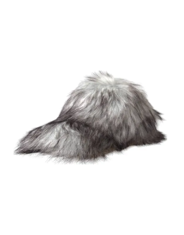 Black White Faux Fur Baseball Hat Men sold by Louxly