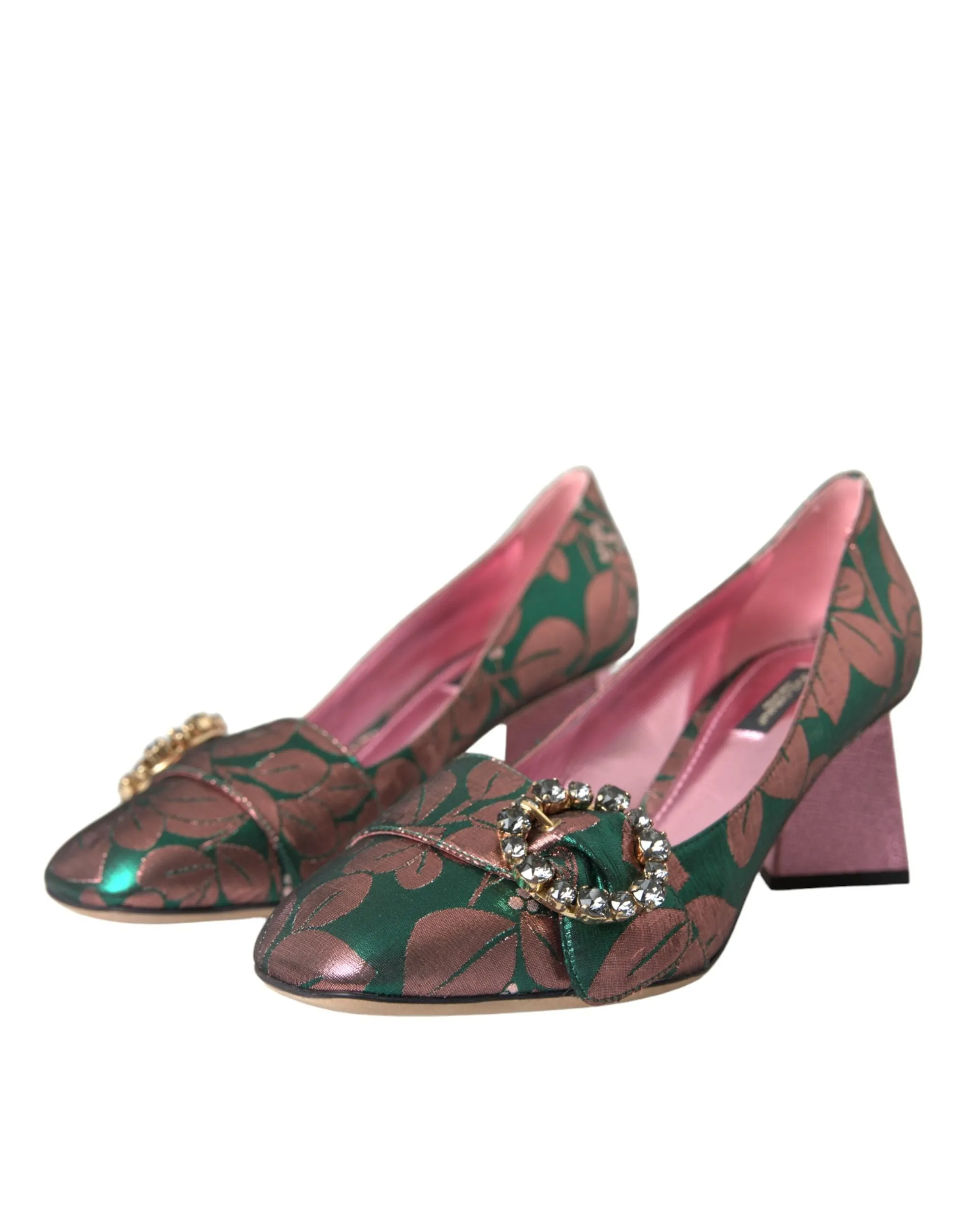 Multicolor Floral Jacquard Crystal Heels Pumps Shoes sold by Louxly product image thumbnail 3