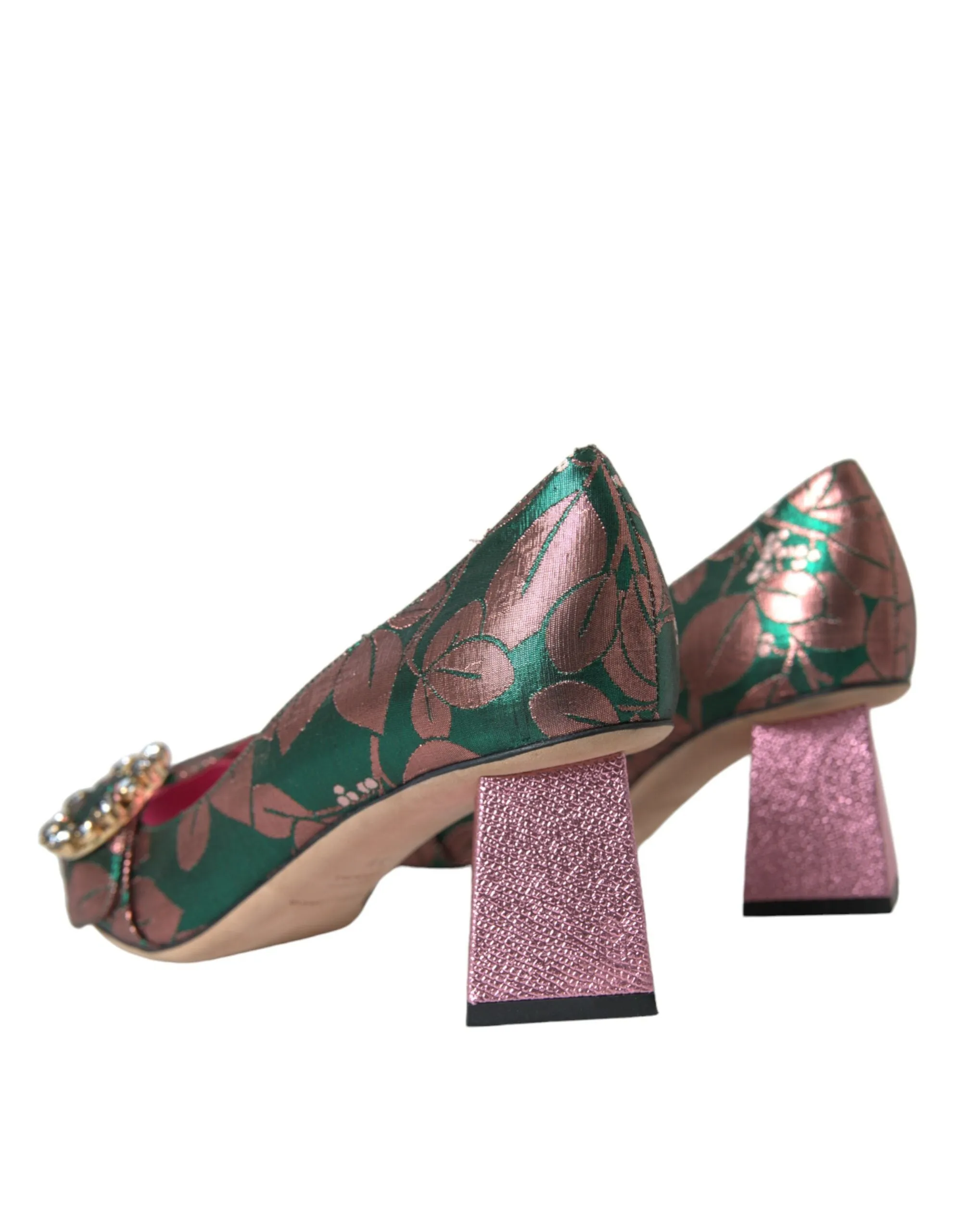 Multicolor Floral Jacquard Crystal Heels Pumps Shoes sold by Louxly product image thumbnail 4