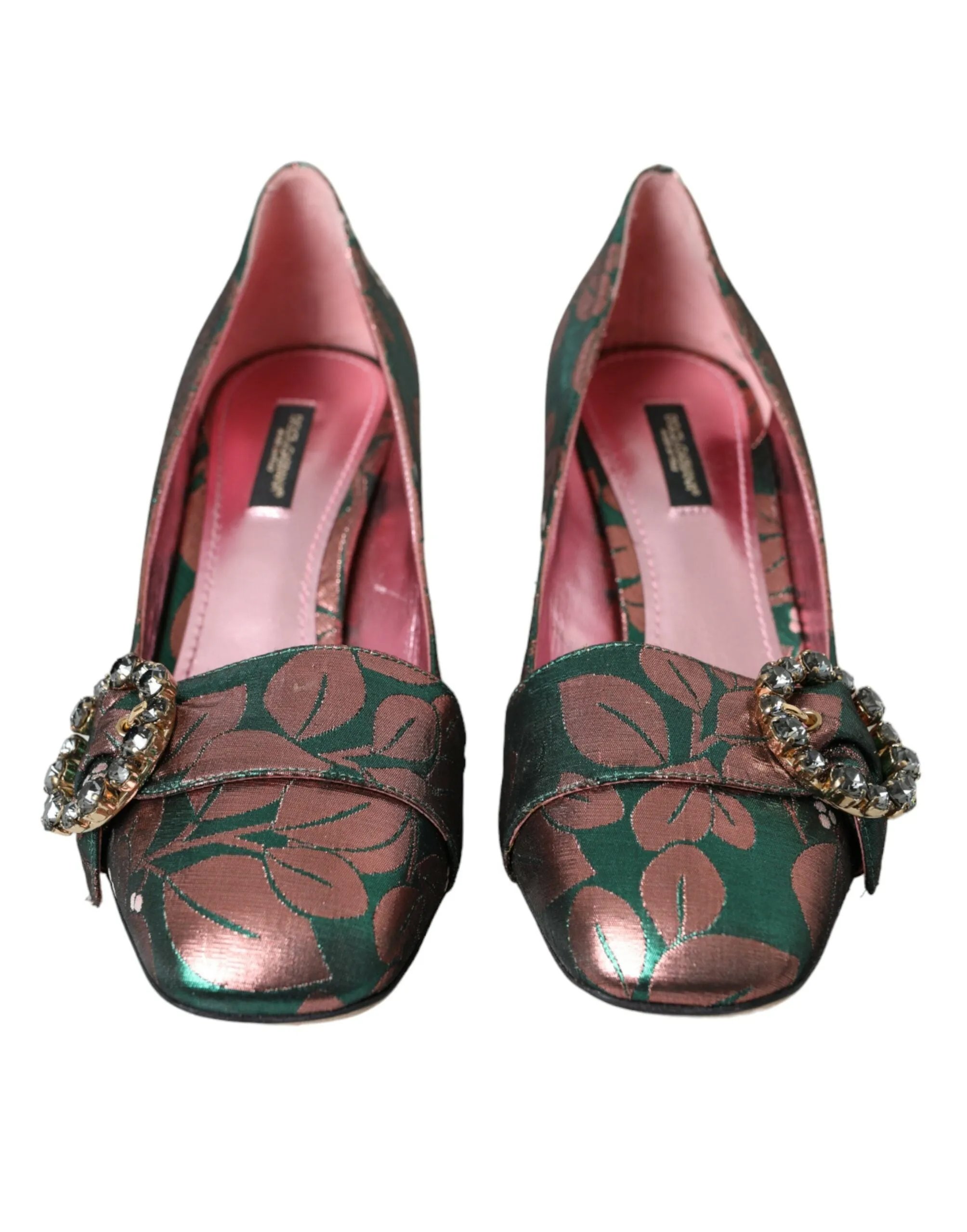 Multicolor Floral Jacquard Crystal Heels Pumps Shoes sold by Louxly product image thumbnail 2