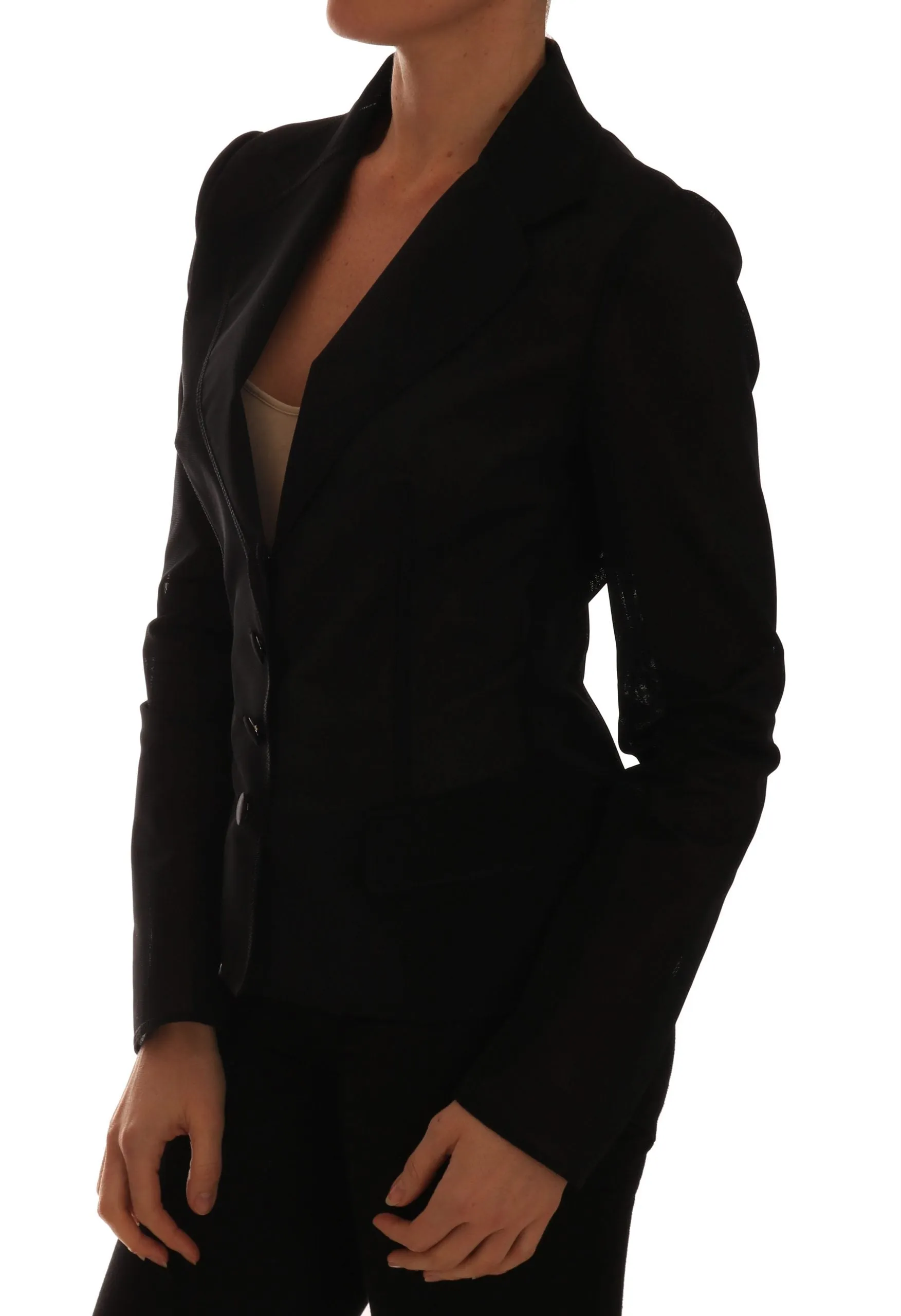 Semi-Transparent Darkgreen Nylon Blazer sold by Louxly product image thumbnail 4
