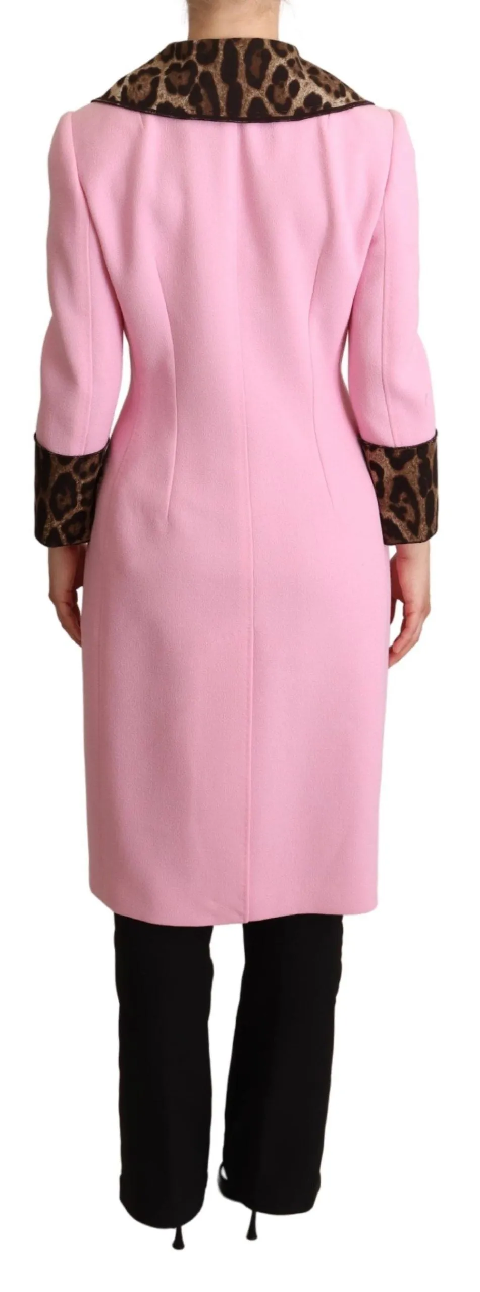 Chic Pink Leopard Trench with Crystal Buttons sold by Louxly product image thumbnail 3