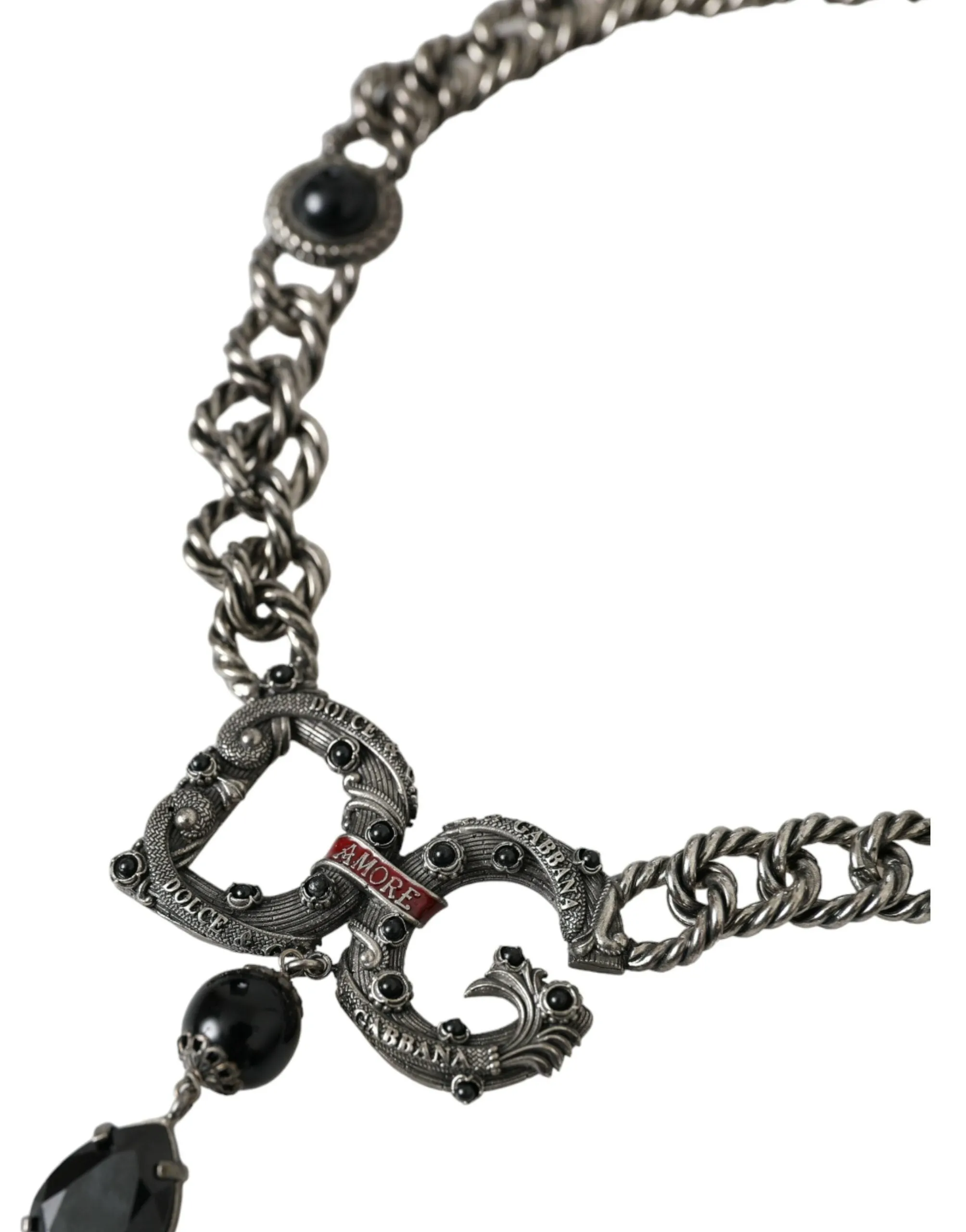 Silver Tone Brass DG CITY Embellished Jewelry Necklace sold by Louxly product image thumbnail 2