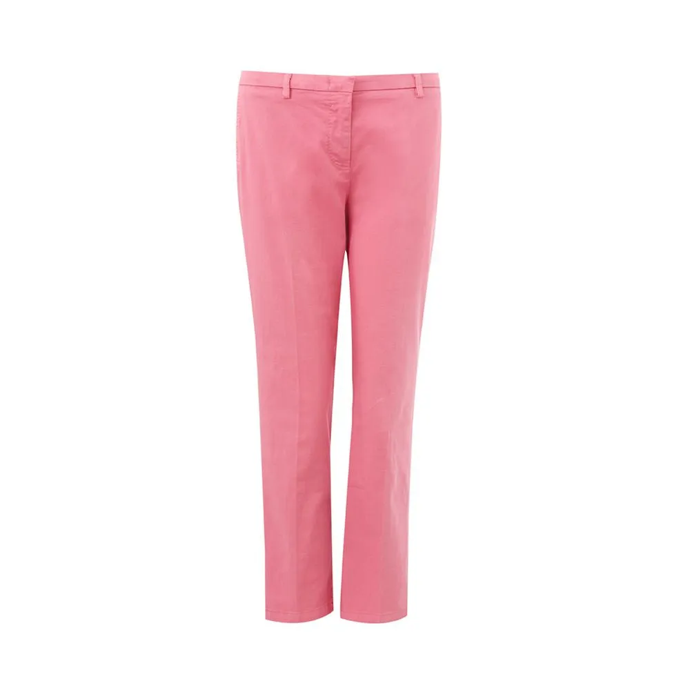 Elegant Cotton Pink Trousers for Sophisticated Style sold by Louxly