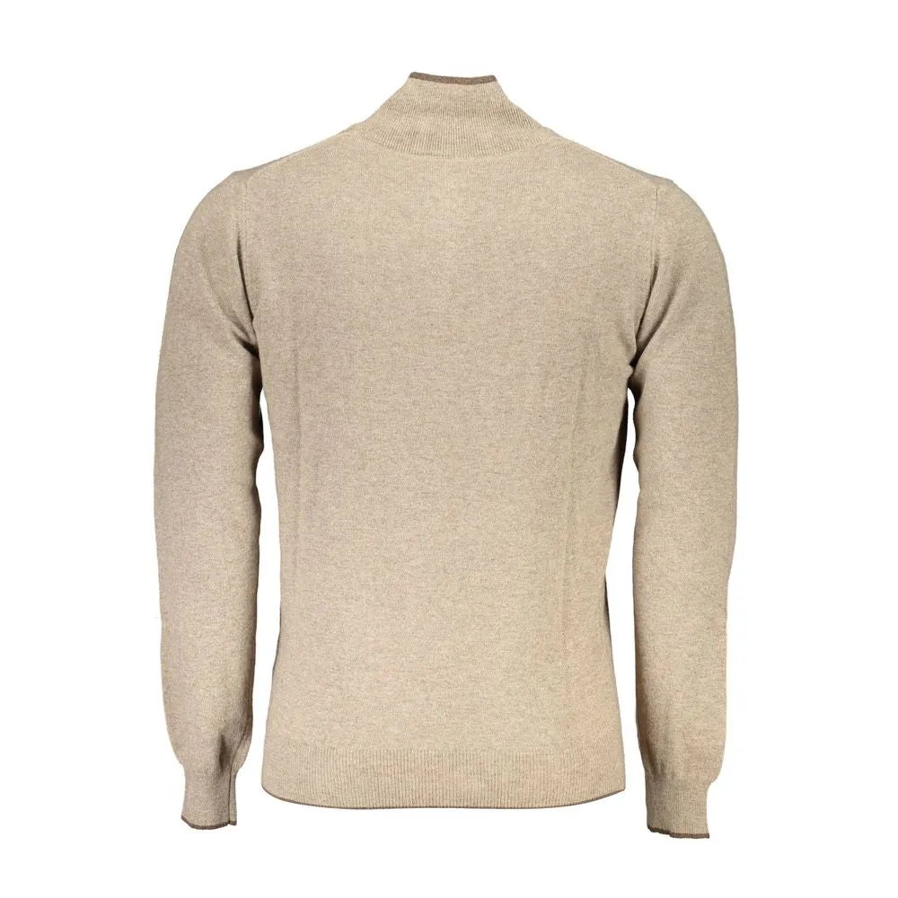 Elegant Beige Turtleneck Sweater with Half Zip sold by Louxly product image thumbnail 2