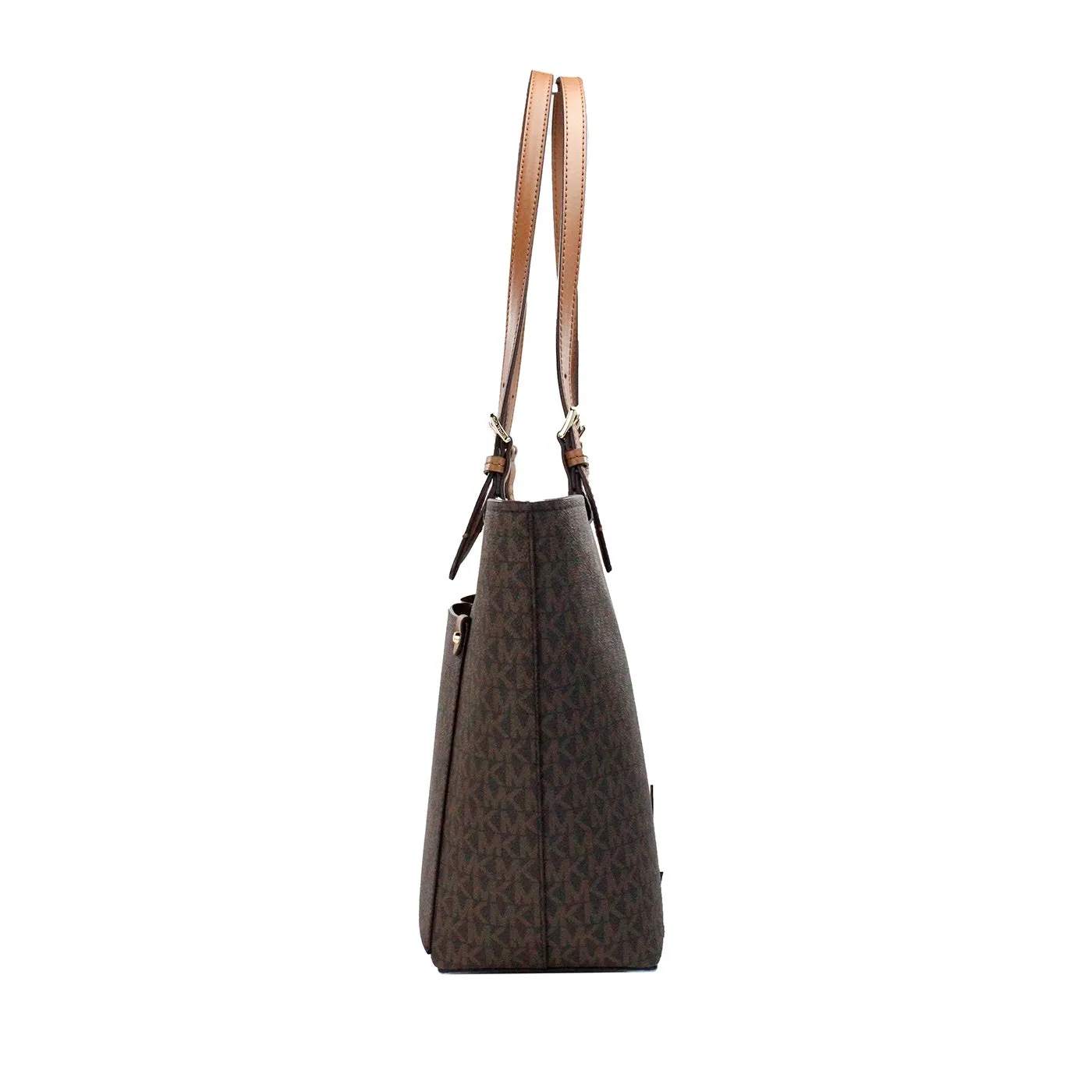 Jet Set Medium Brown Signature PVC Double Pocket Tote Bag Purse sold by Louxly product image thumbnail 2