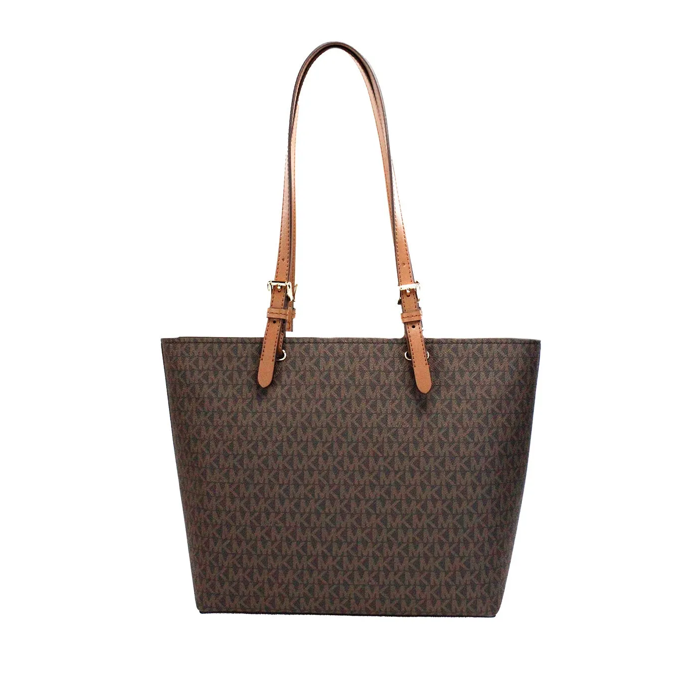 Jet Set Medium Brown Signature PVC Double Pocket Tote Bag Purse sold by Louxly product image thumbnail 3
