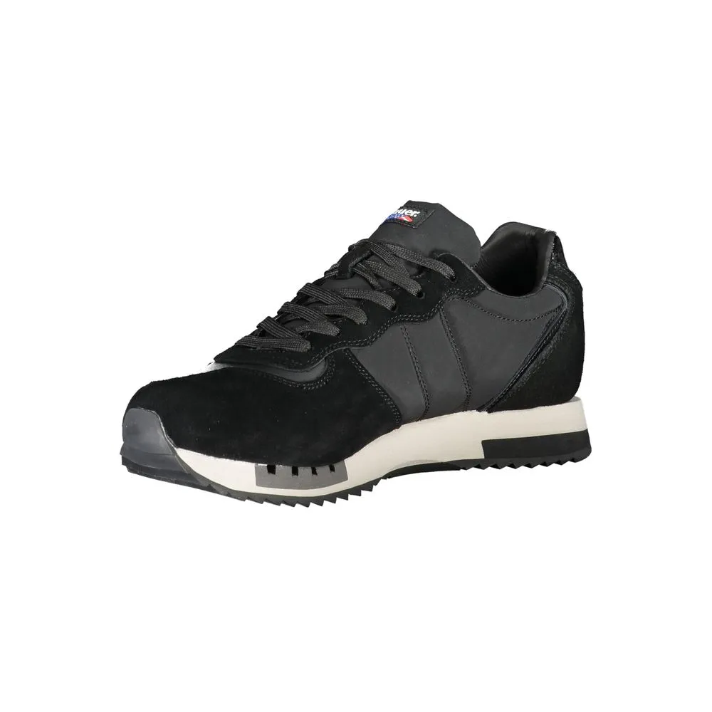 Chic Black Lace-up Sneakers with Contrast Detail sold by Louxly product image thumbnail 2