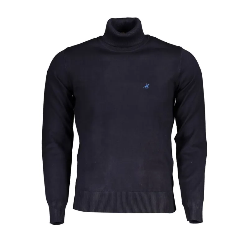 Elegant Turtleneck Sweater with Embroidered Logo sold by Louxly