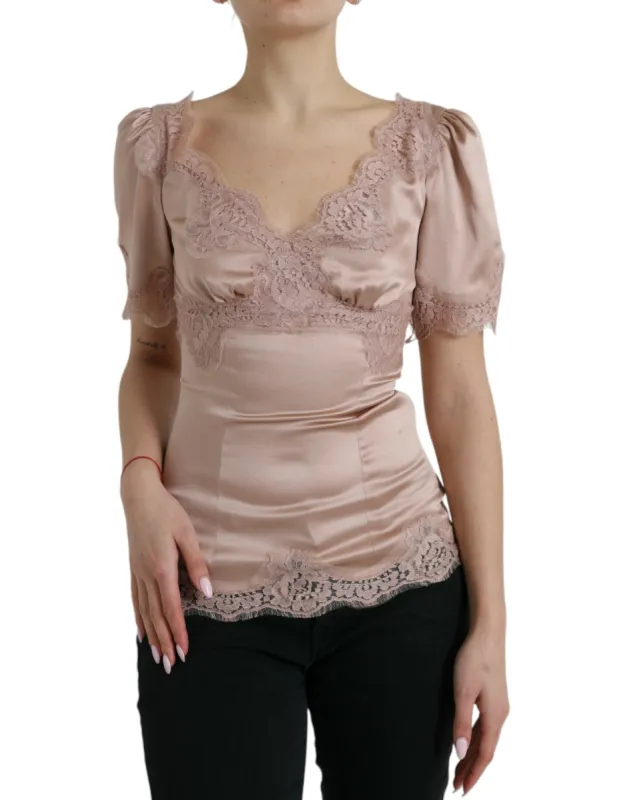 Elegant Floral Lace Silk Blouse sold by Louxly