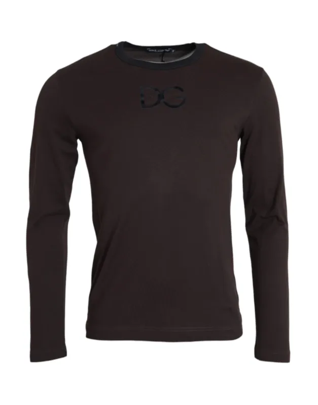 Brown DG Logo Crewneck Pullover Sweater sold by Louxly