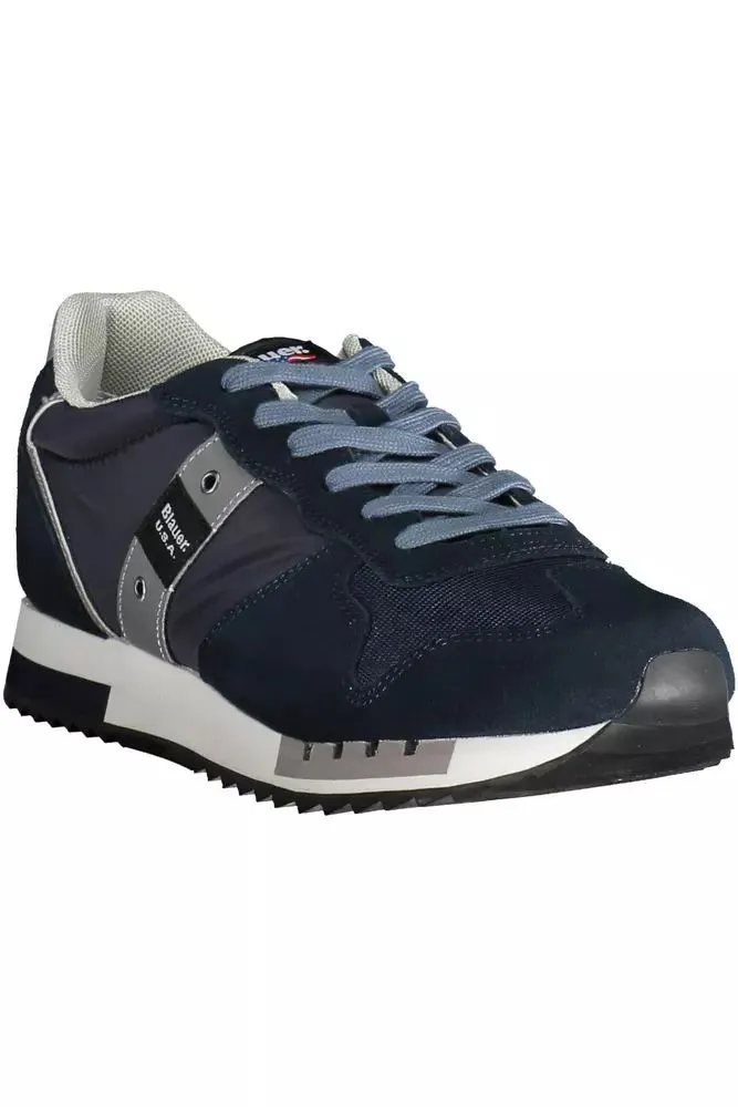 Sleek Blue Sports Sneakers with Contrasting Details sold by Louxly product image thumbnail 2