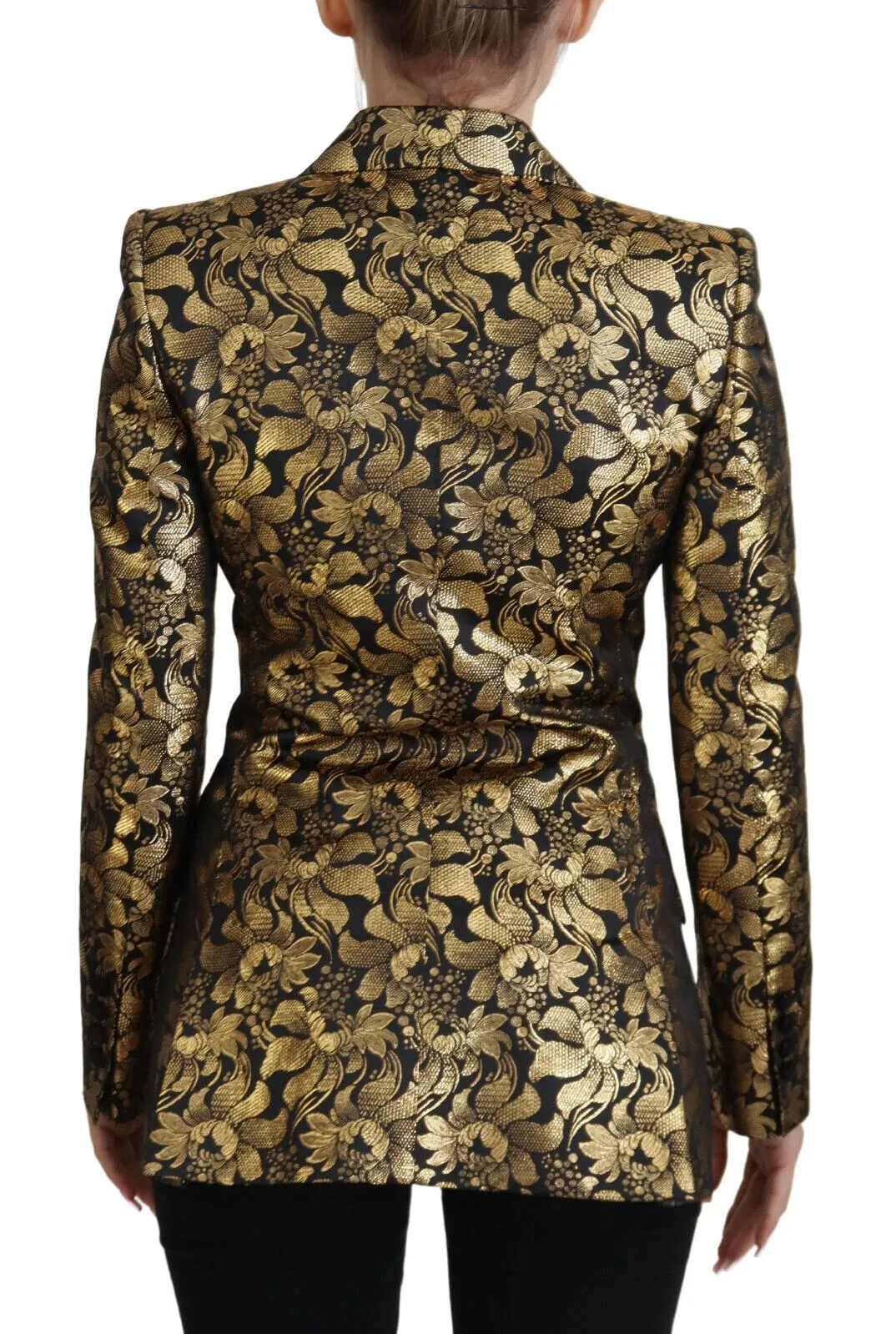 Elegant Black and Gold Floral Jacket sold by Louxly product image thumbnail 3