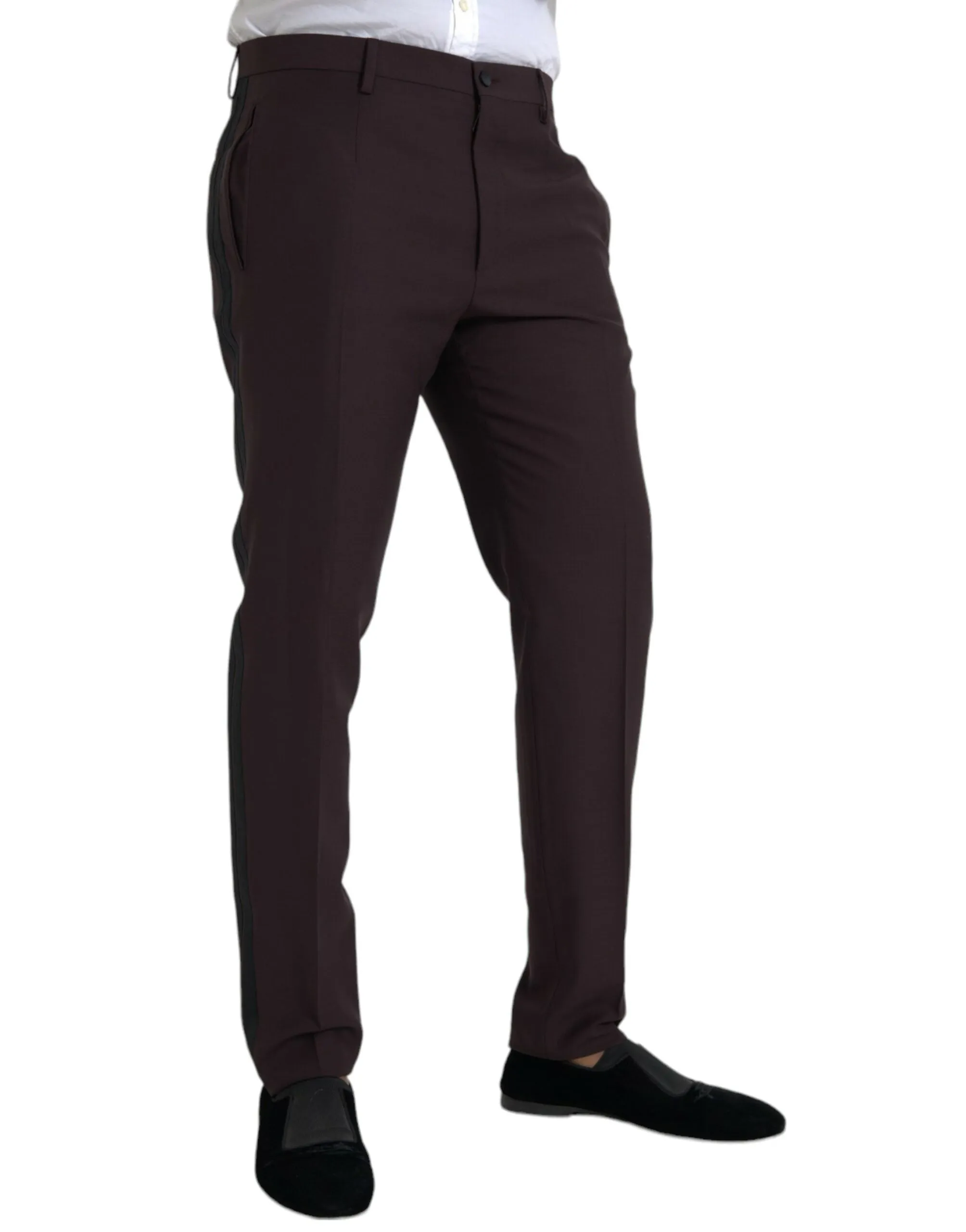 Dark Brown Wool Slim Fit Pants sold by Louxly product image thumbnail 2