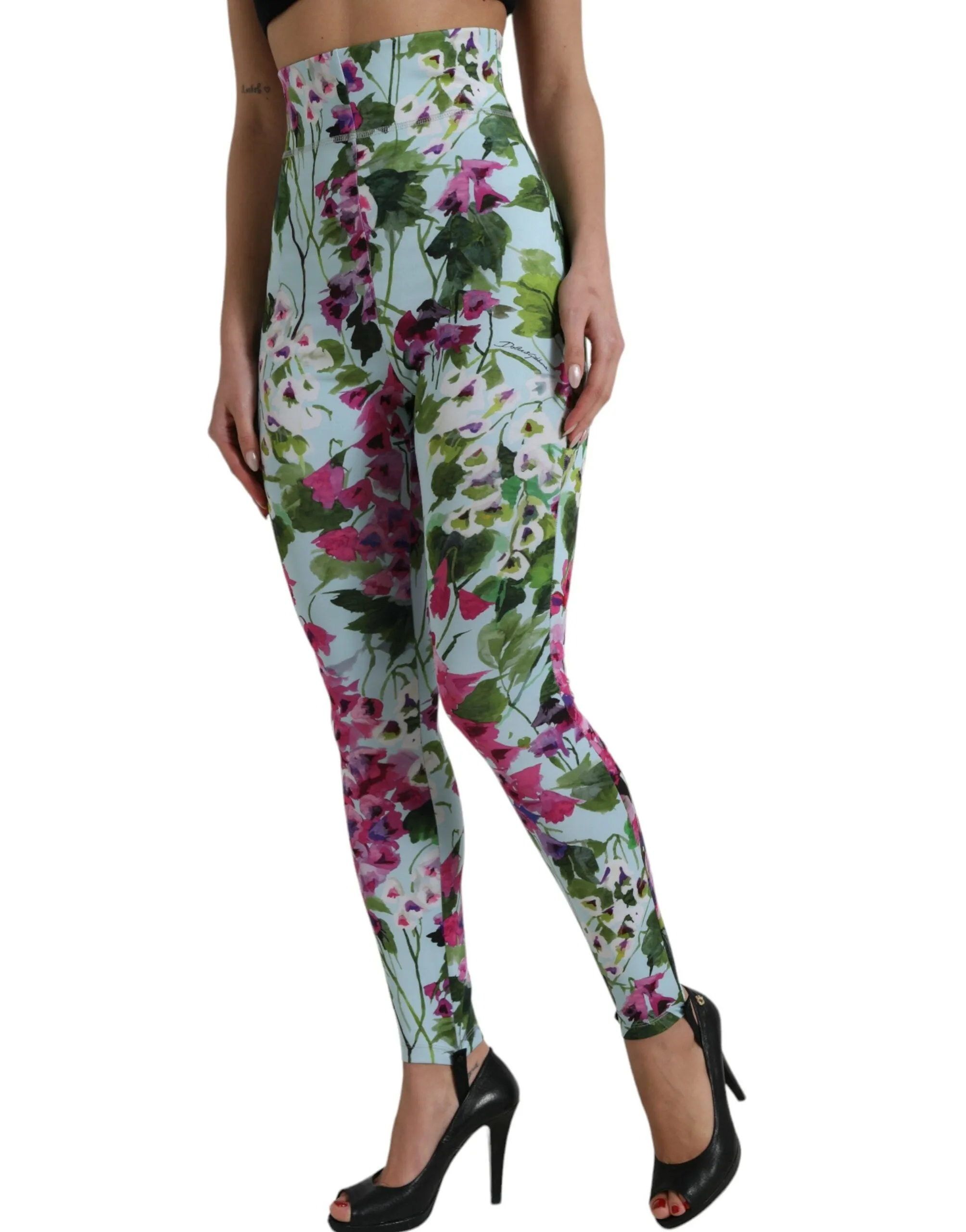 Elegant Floral High-Rise Leggings Pants sold by Louxly product image thumbnail 2