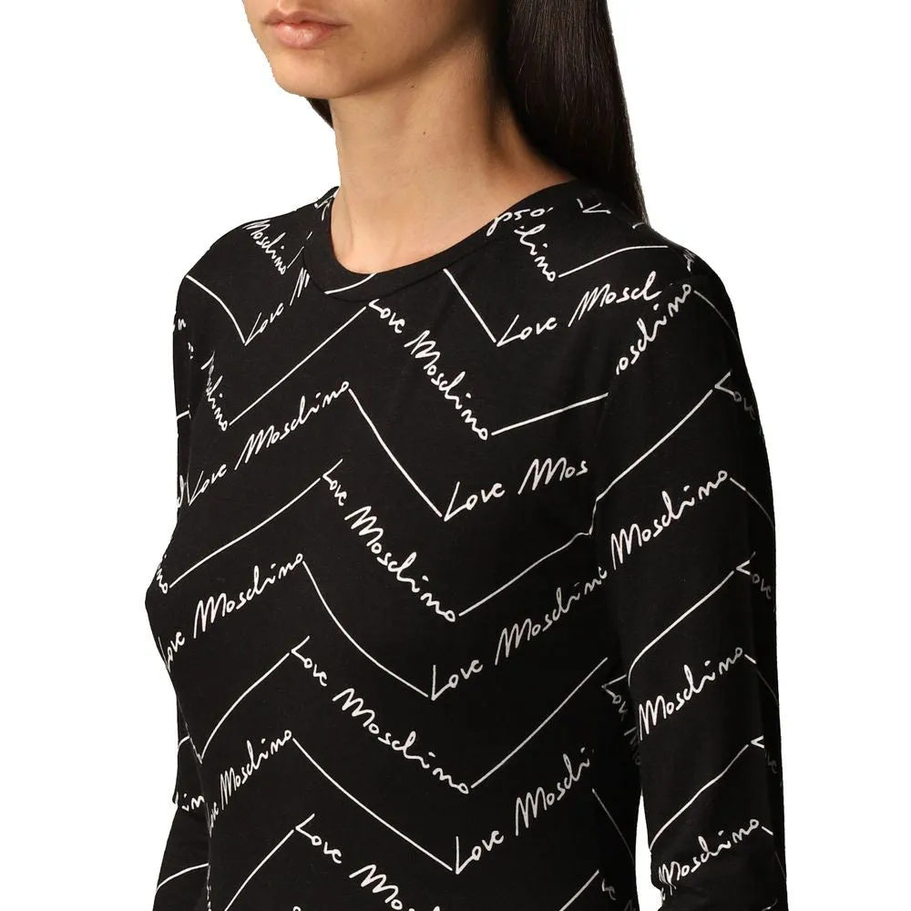Elegant Long-Sleeved Logo Print Tee sold by Louxly product image thumbnail 3