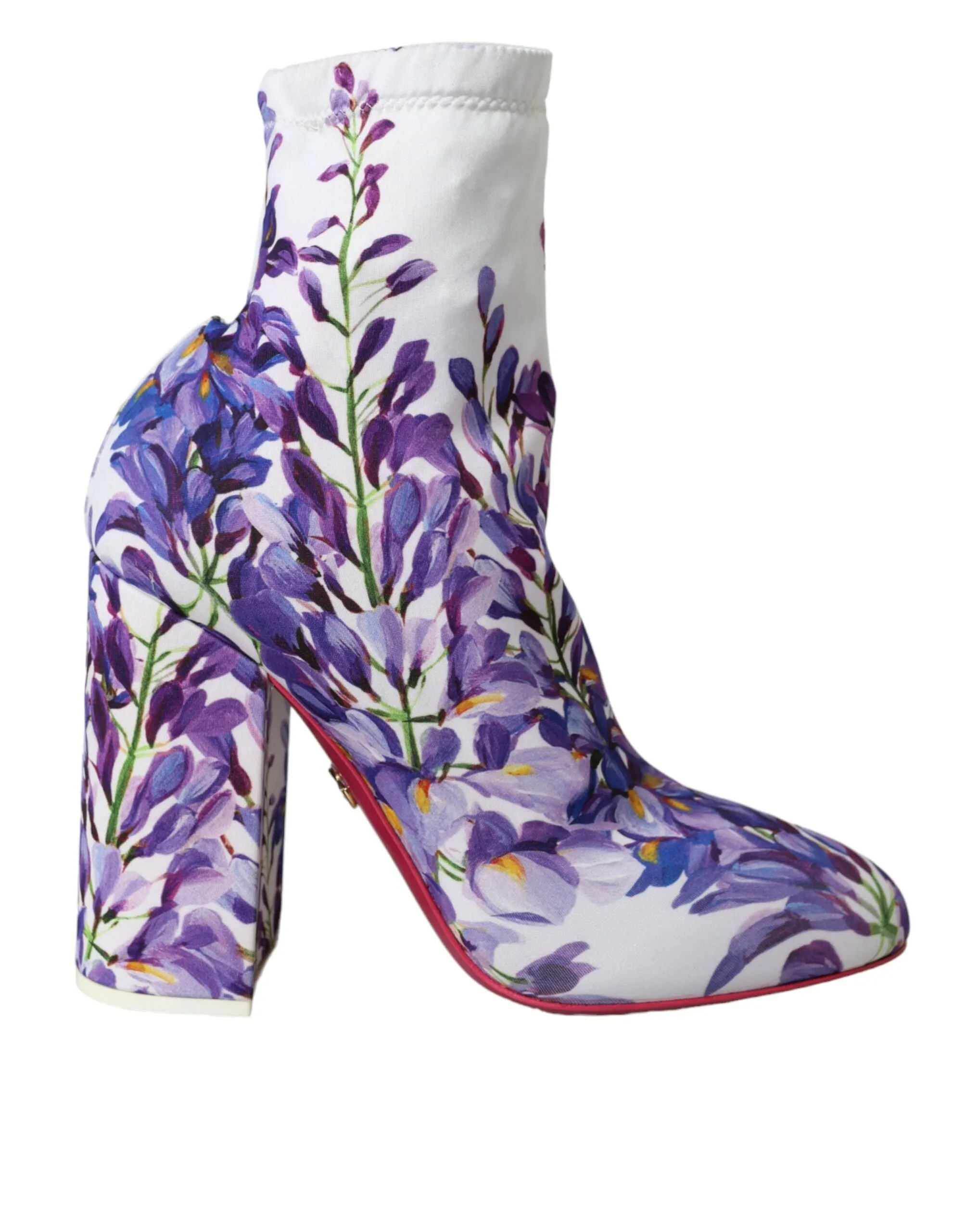 White Floral Jersey Stretch Boots Shoes sold by Louxly