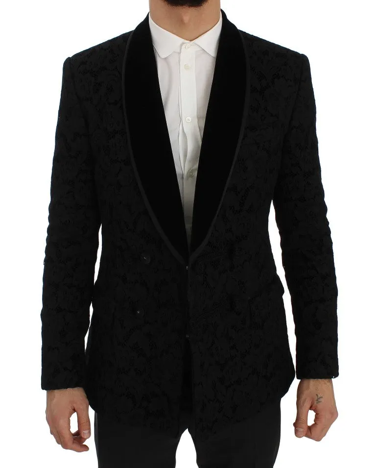 Elegant Slim Fit Black Silk-Blend Blazer sold by Louxly product image thumbnail 3