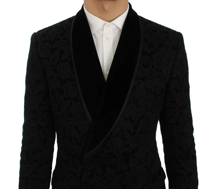 Elegant Slim Fit Black Silk-Blend Blazer sold by Louxly product image thumbnail 4
