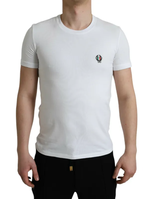 Elegant White Logo Crest Tee made by Louxly