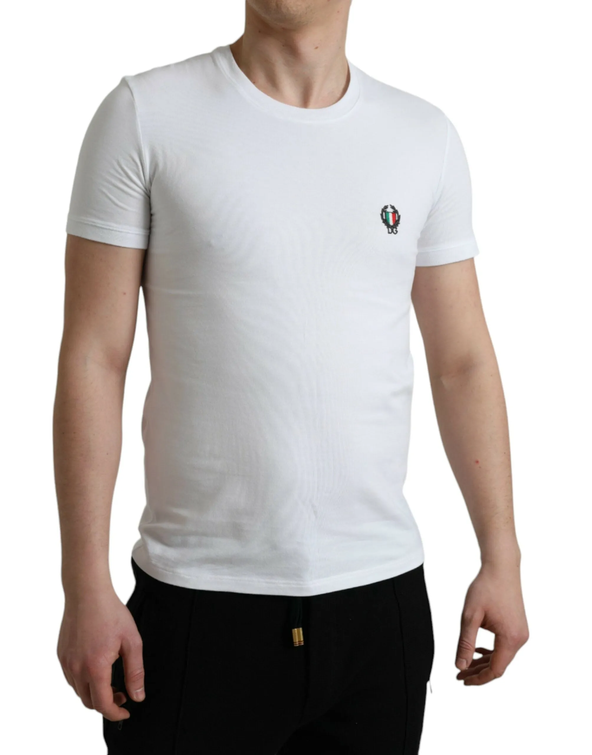 Elegant White Logo Crest Tee sold by Louxly product image thumbnail 2