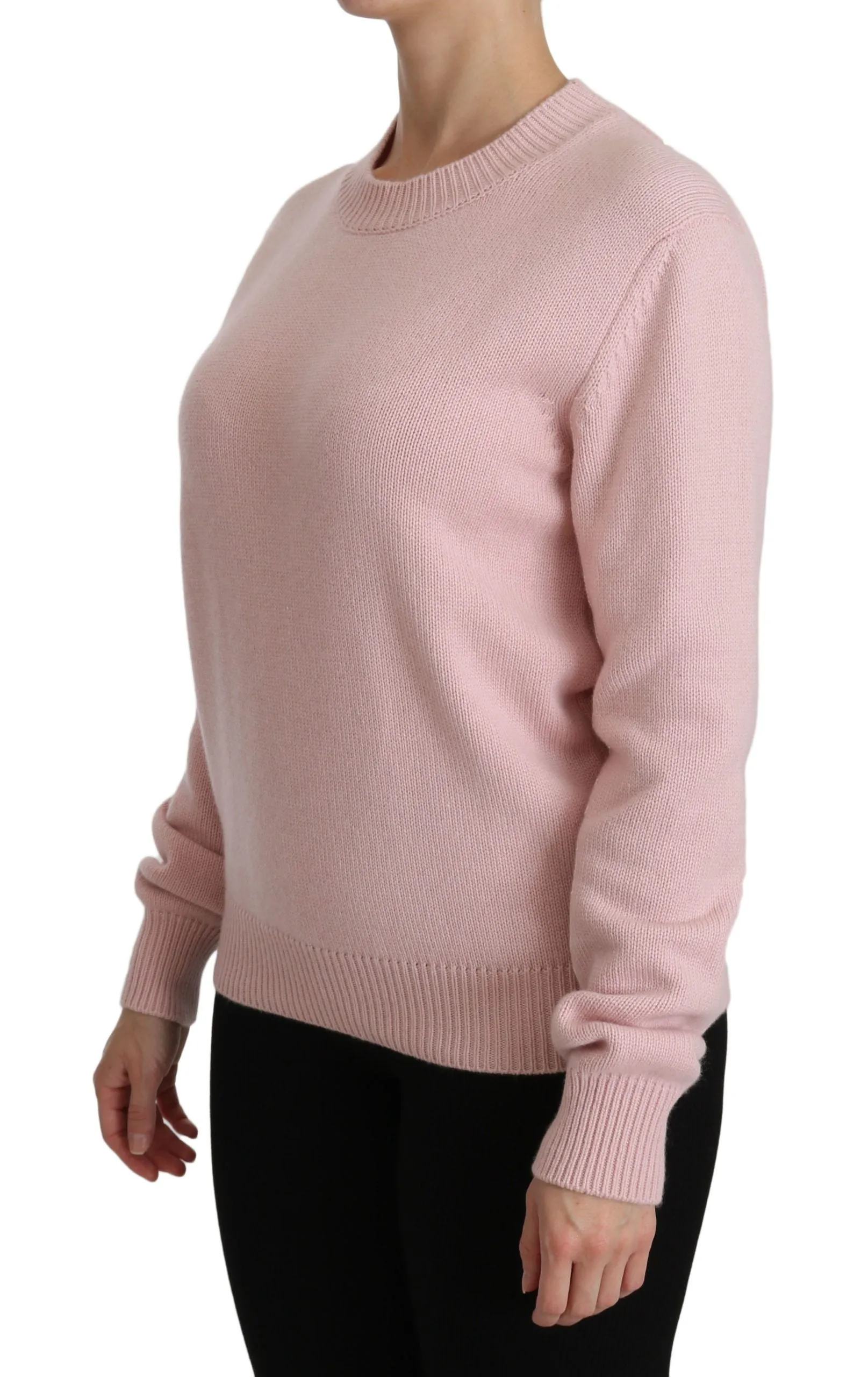Cashmere-Blend Pink Crew Neck Sweater sold by Louxly product image thumbnail 3