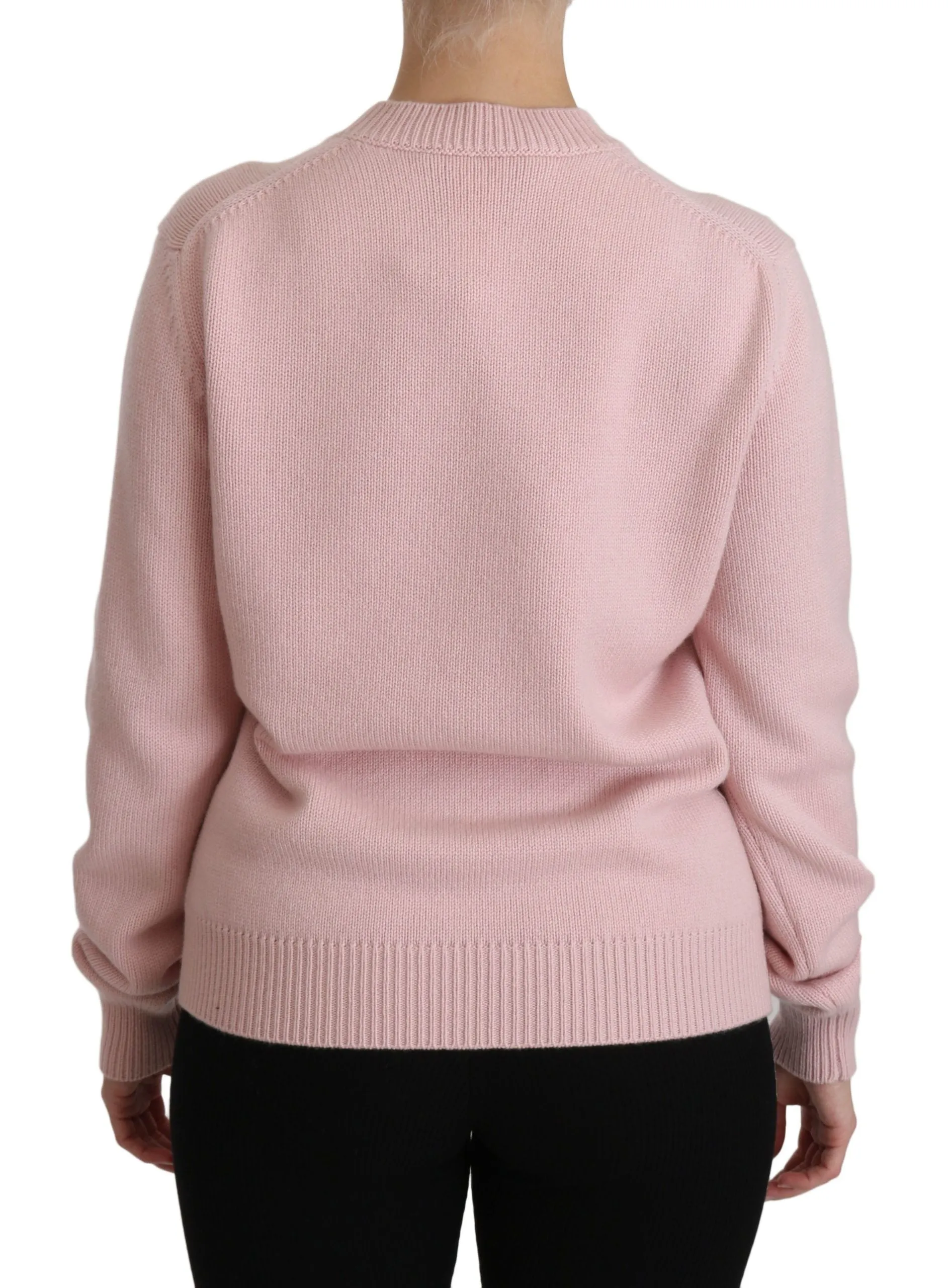 Cashmere-Blend Pink Crew Neck Sweater sold by Louxly product image thumbnail 4
