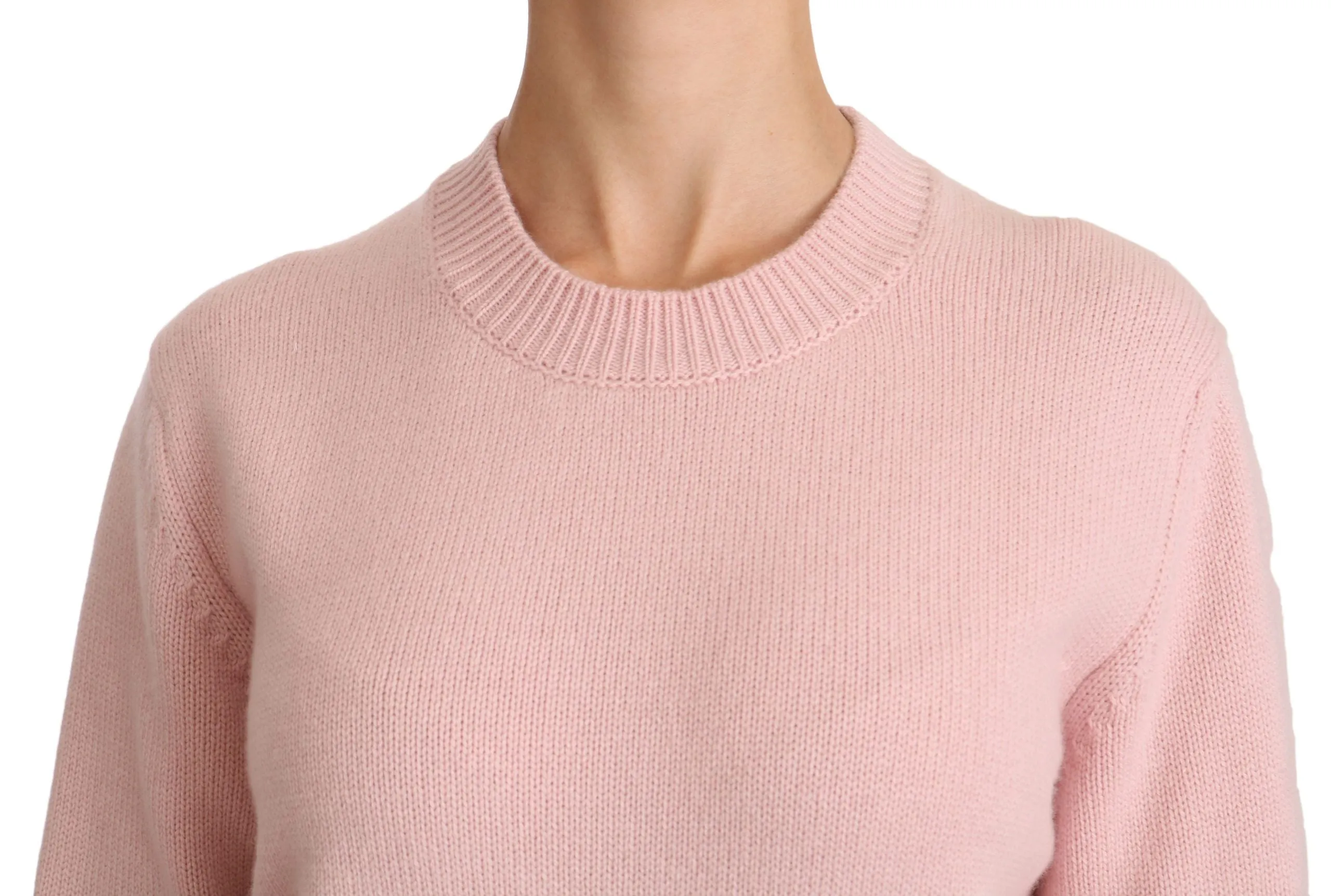 Cashmere-Blend Pink Crew Neck Sweater sold by Louxly product image thumbnail 5