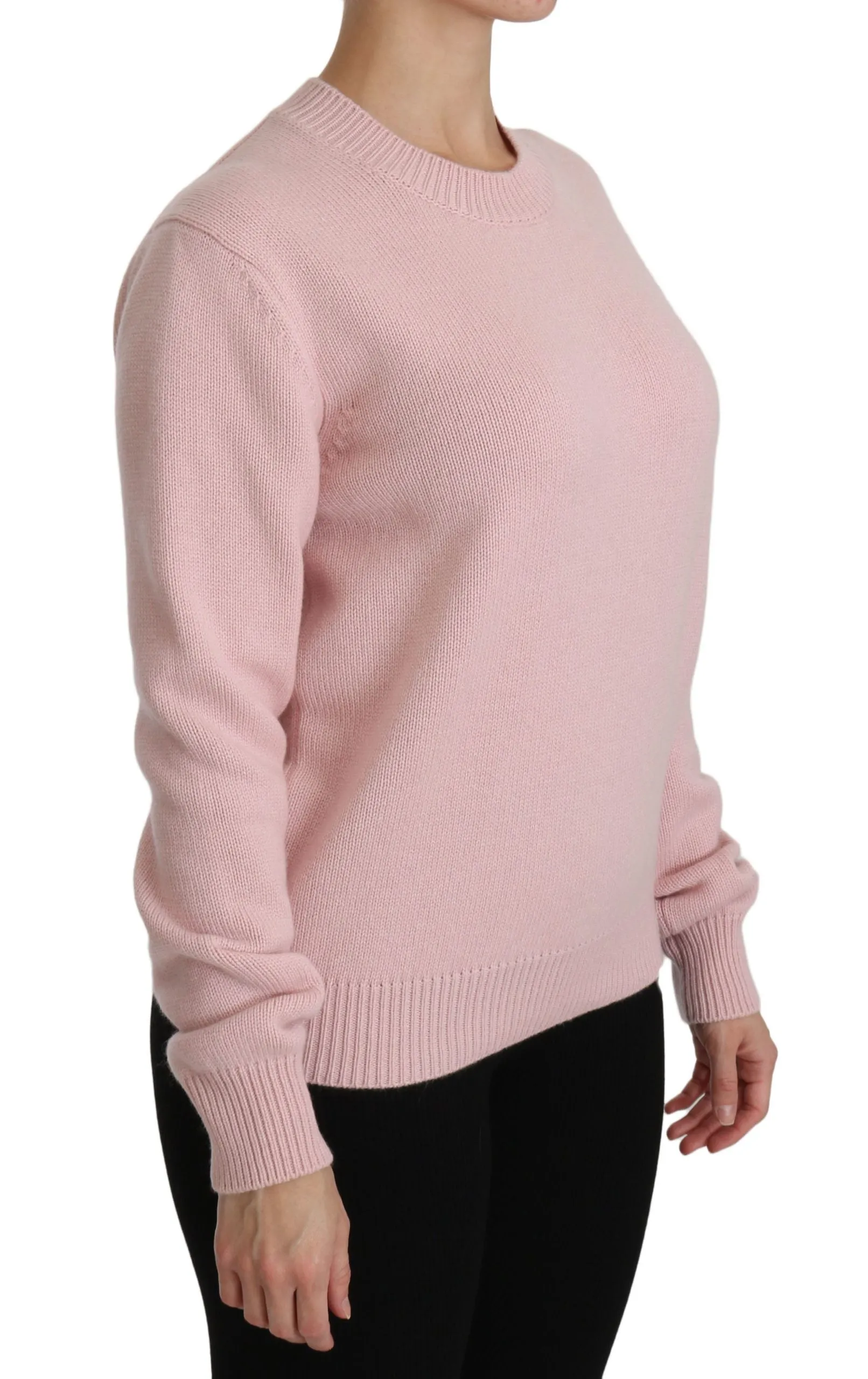Cashmere-Blend Pink Crew Neck Sweater sold by Louxly product image thumbnail 2