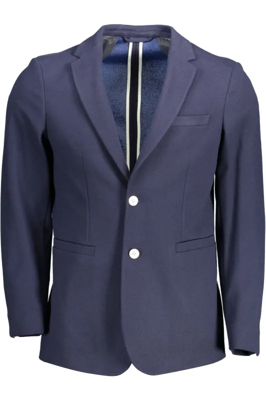 Blue Polyester Men Jacket sold by Louxly