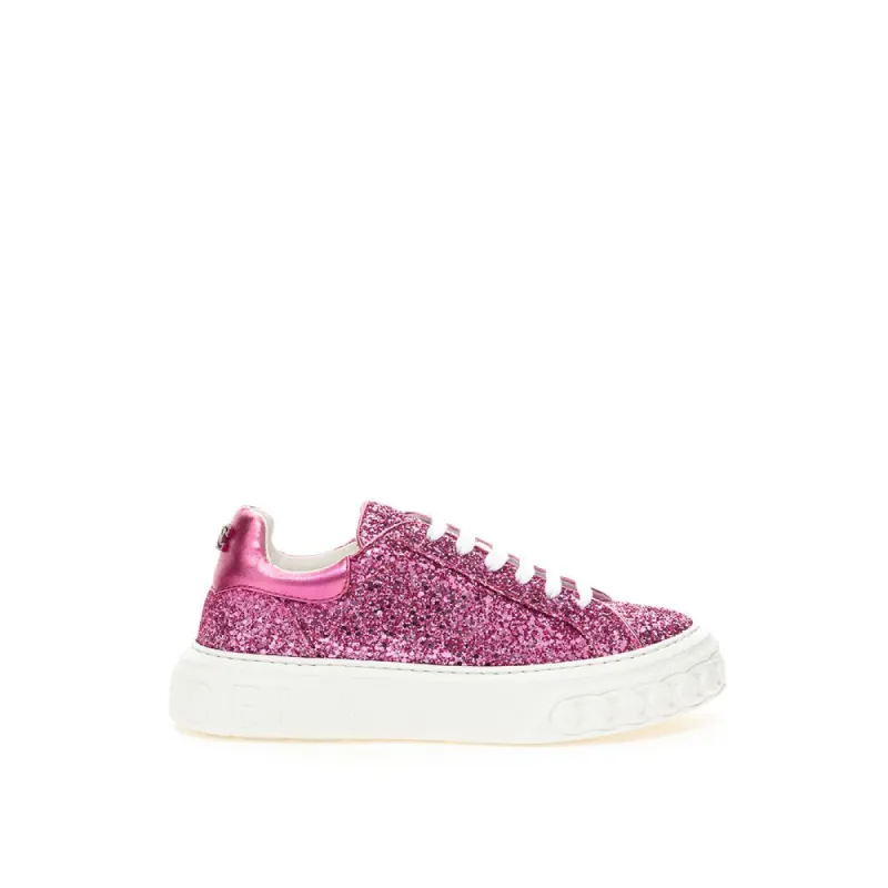 Fuchsia Elegance Leather Sneakers sold by Louxly