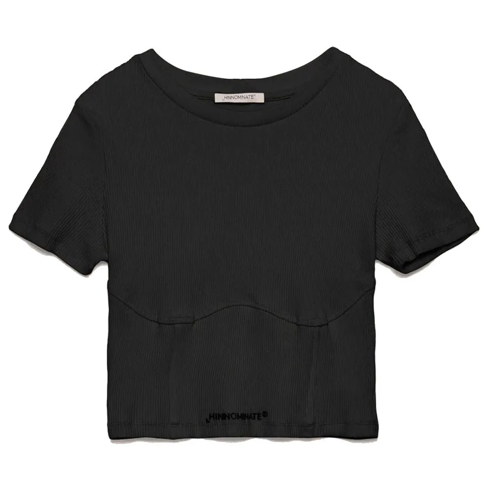 Chic Ribbed Cotton Tee with Logo Detail sold by Louxly
