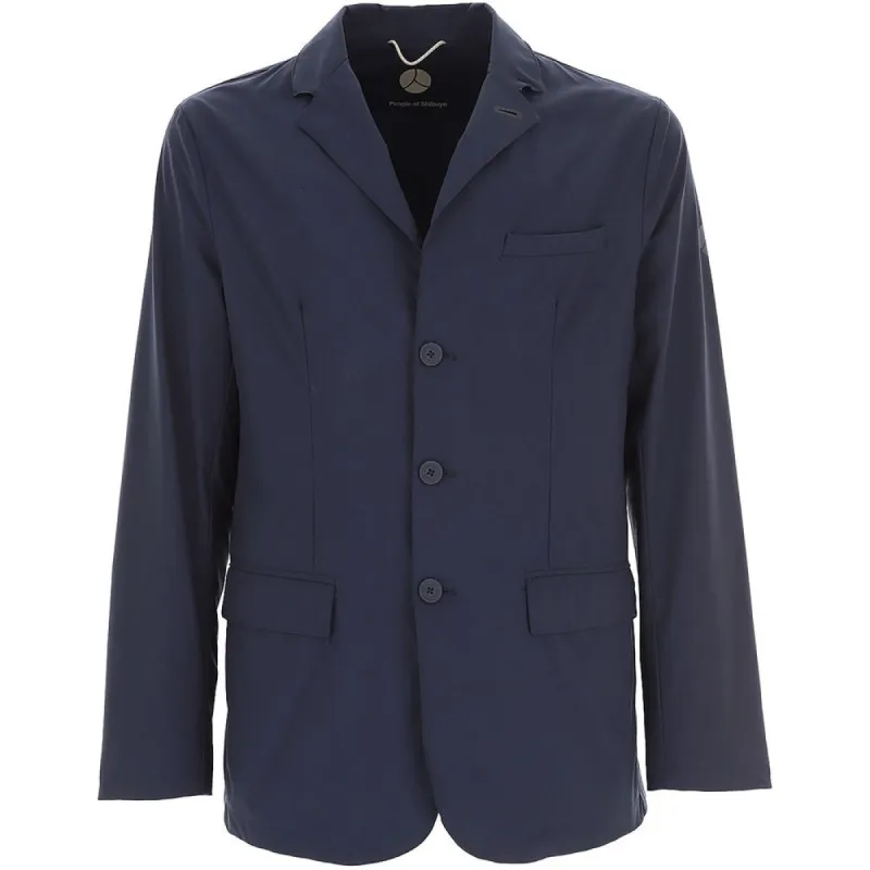 Elegant Water-Repellent Blue Jacket sold by Louxly