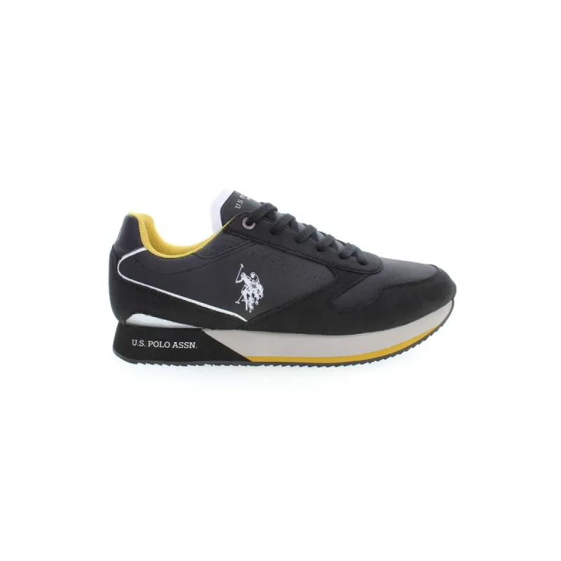 Sleek Black Lace-Up Sports Sneakers sold by Louxly