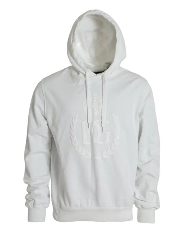 White Cotton Hooded Pullover Sweatshirt Sweater sold by Louxly
